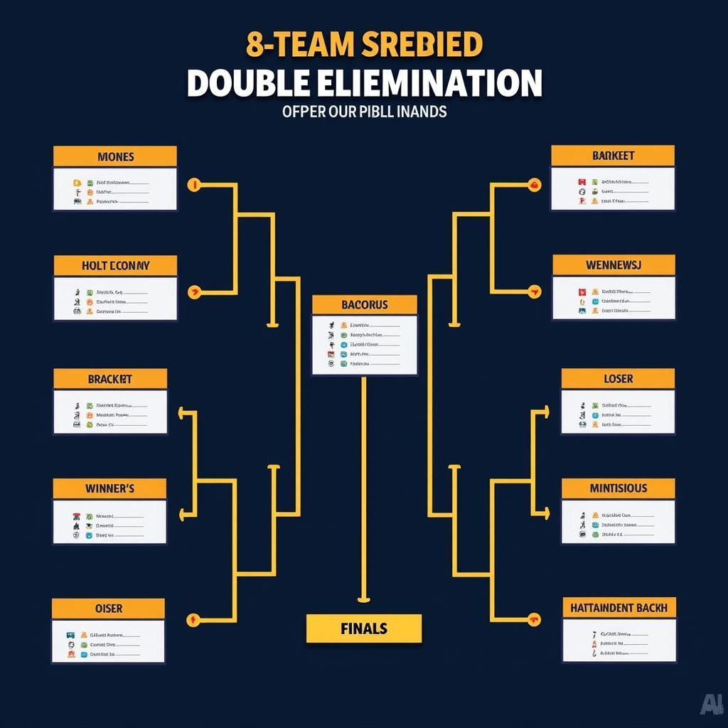 8 Team Seeded Double Elimination Bracket Structure