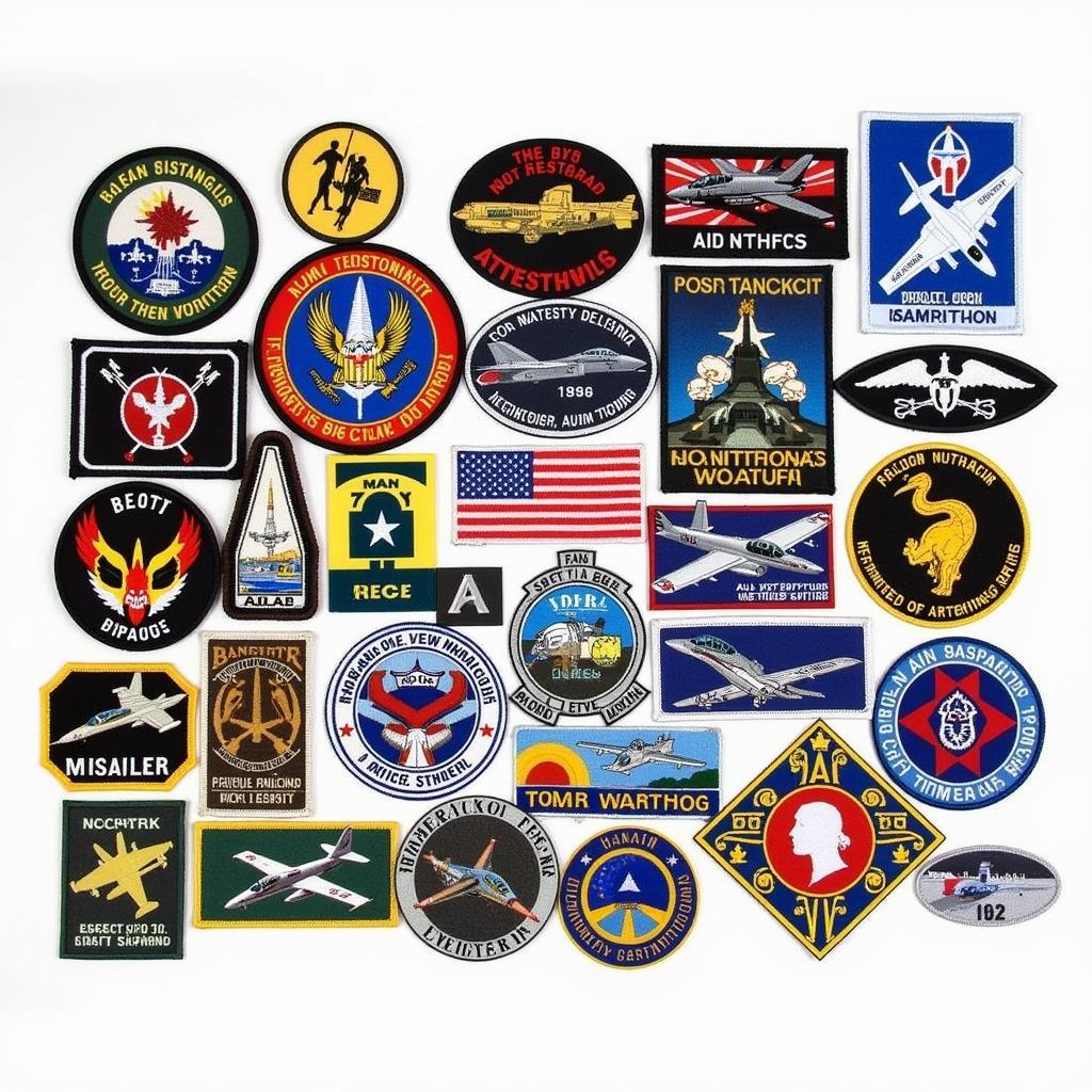 Various A10 Warthog patches displaying different designs and colors.