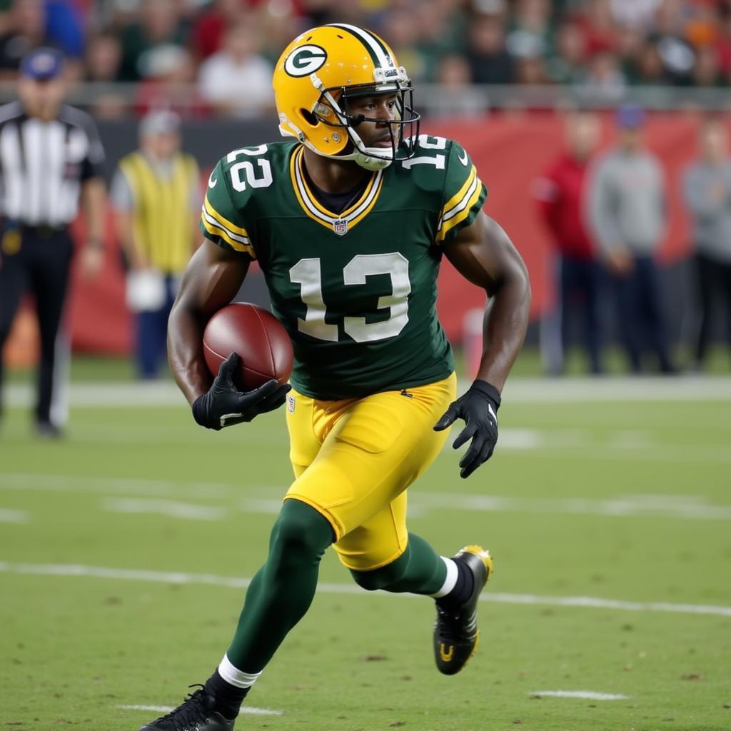 Aaron Jones in action for the Green Bay Packers