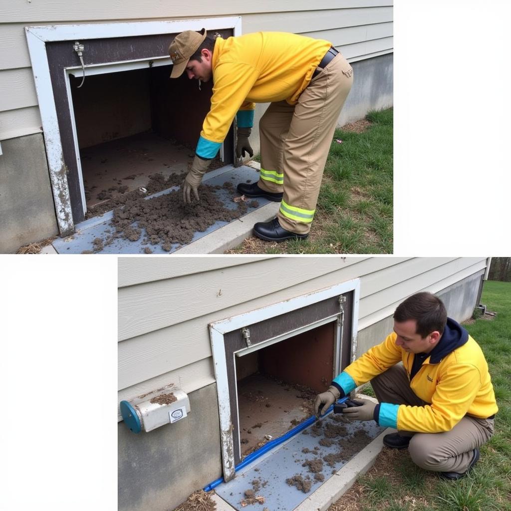 Cleaning and Repairing an Access Panel Affected by Mud