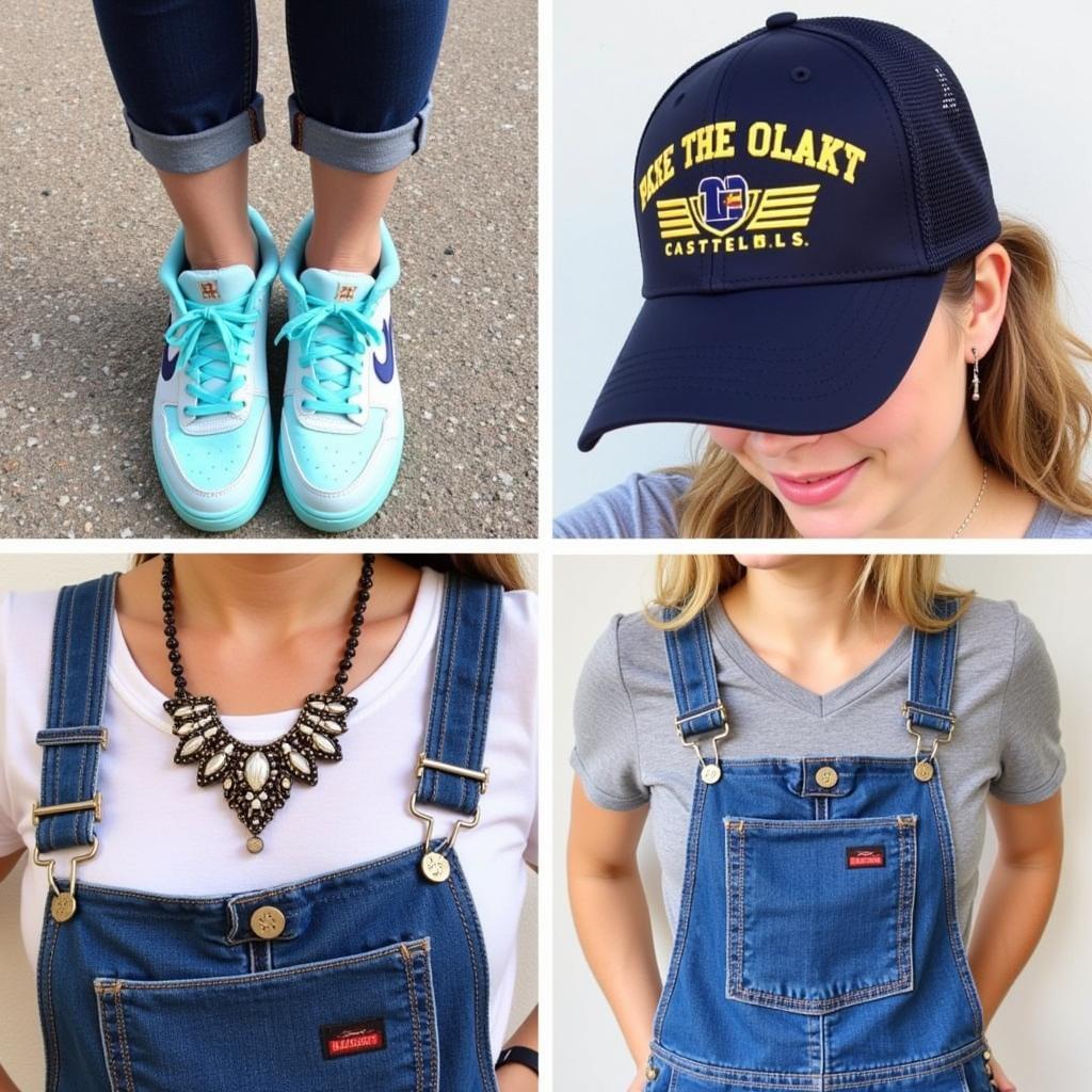 Accessorizing college overalls for a game day outfit