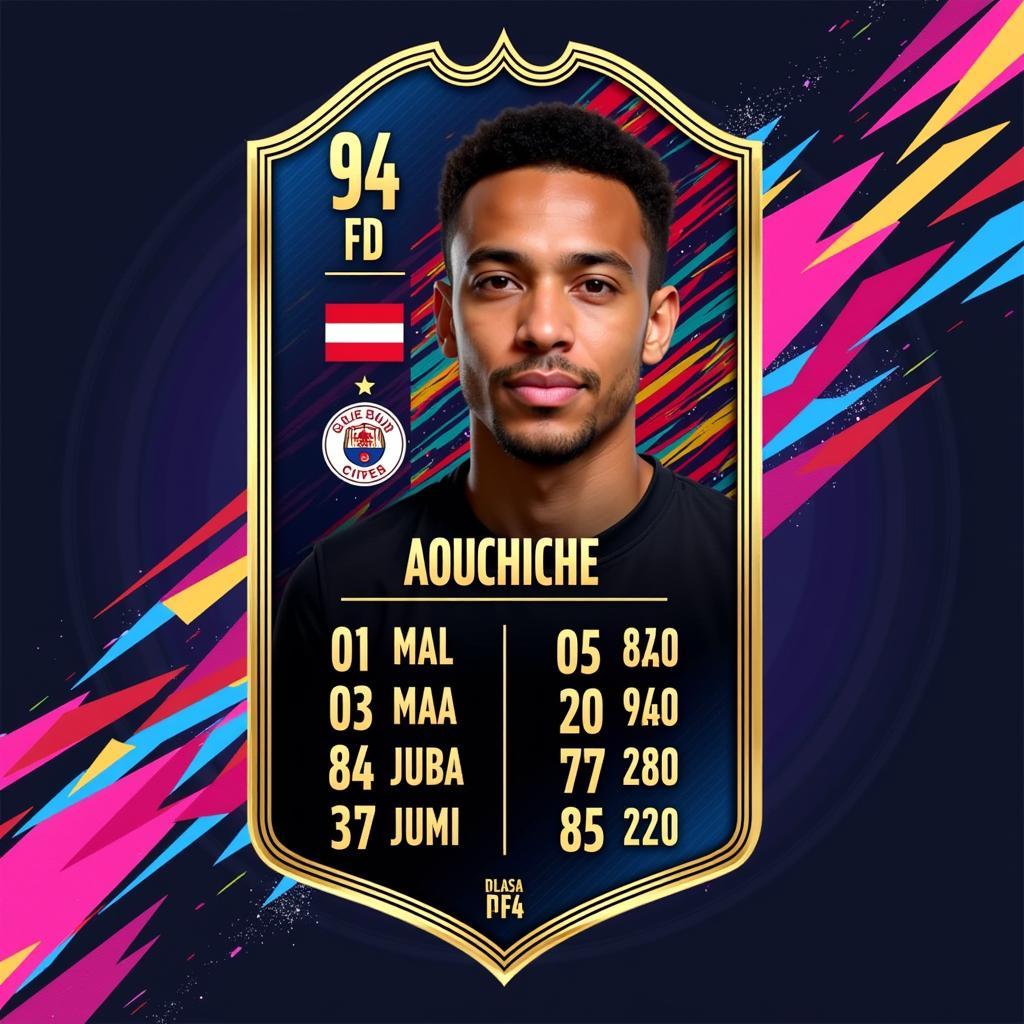 Adil Aouchiche's Ultimate Team card in FIFA 22.