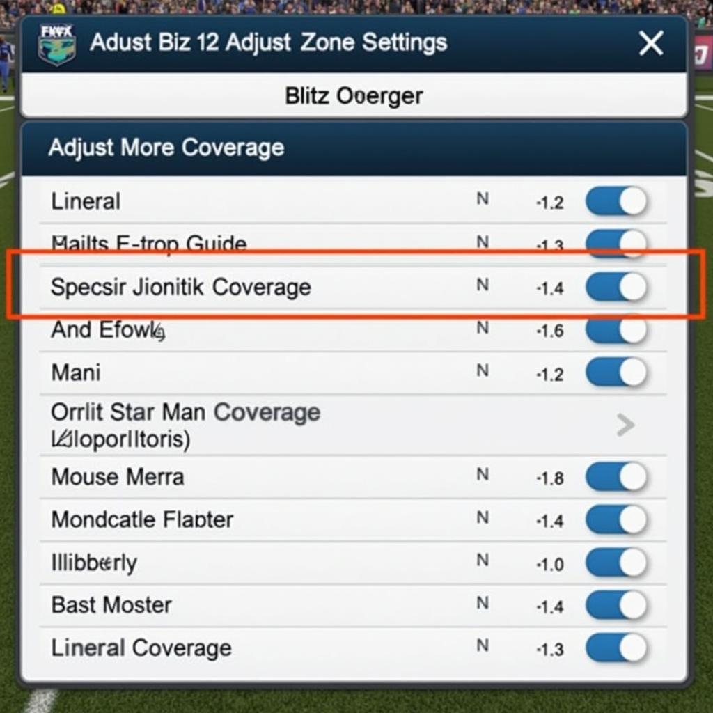 Adjusting Coverage and Blitz Settings