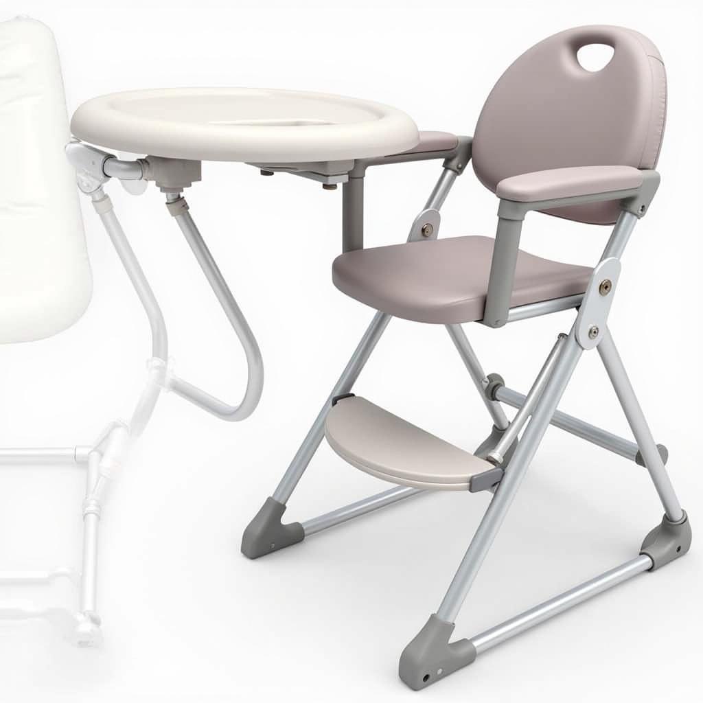 Adult high chair with tray and footrest for enhanced comfort