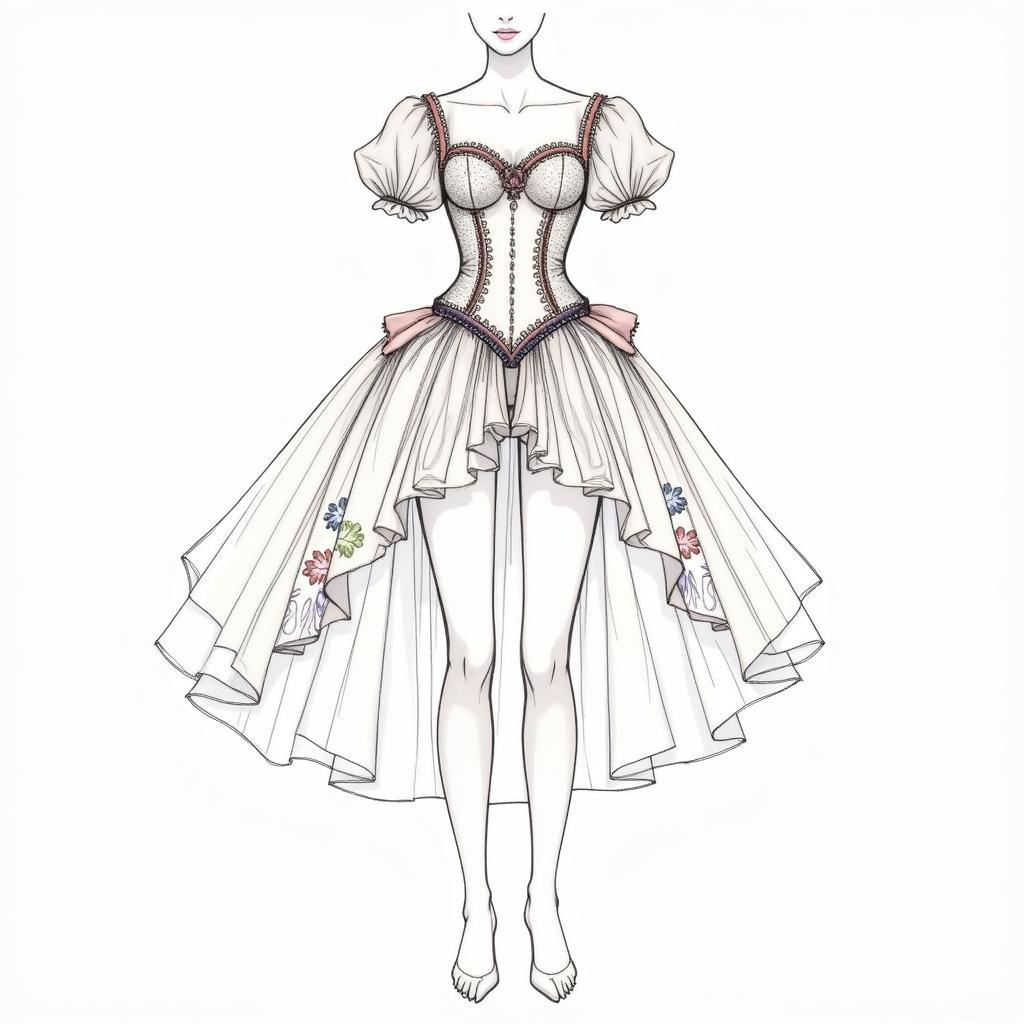 Intricate Fairy Costume Design with Beading and Embroidery