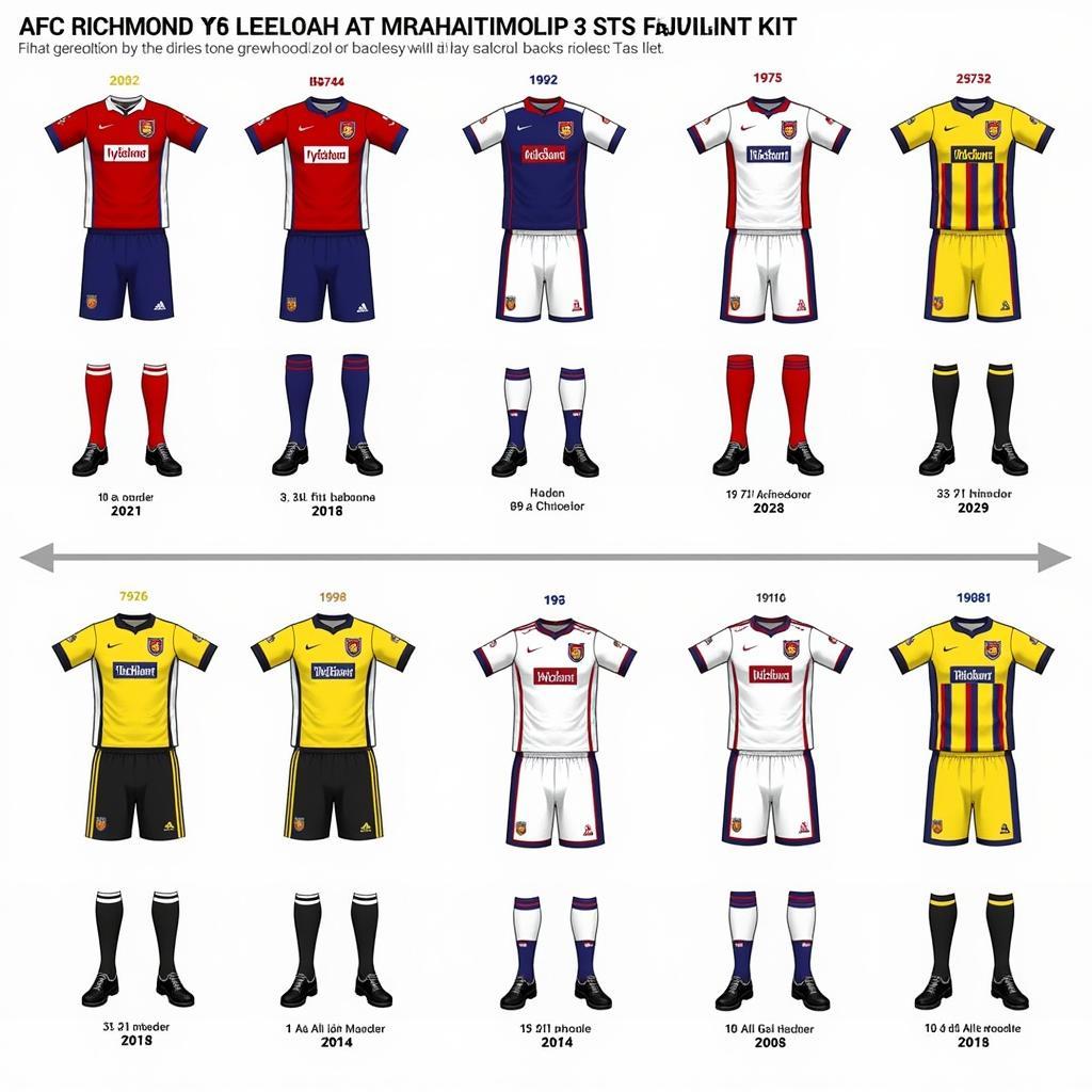 AFC Richmond Kit Evolution Throughout the Years