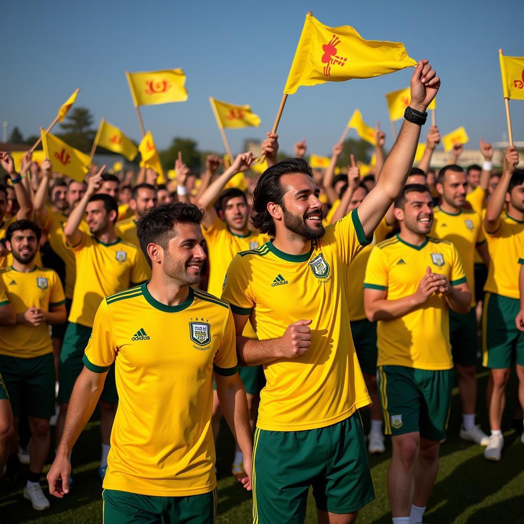 Al Nassr Fans Celebrating New Kit