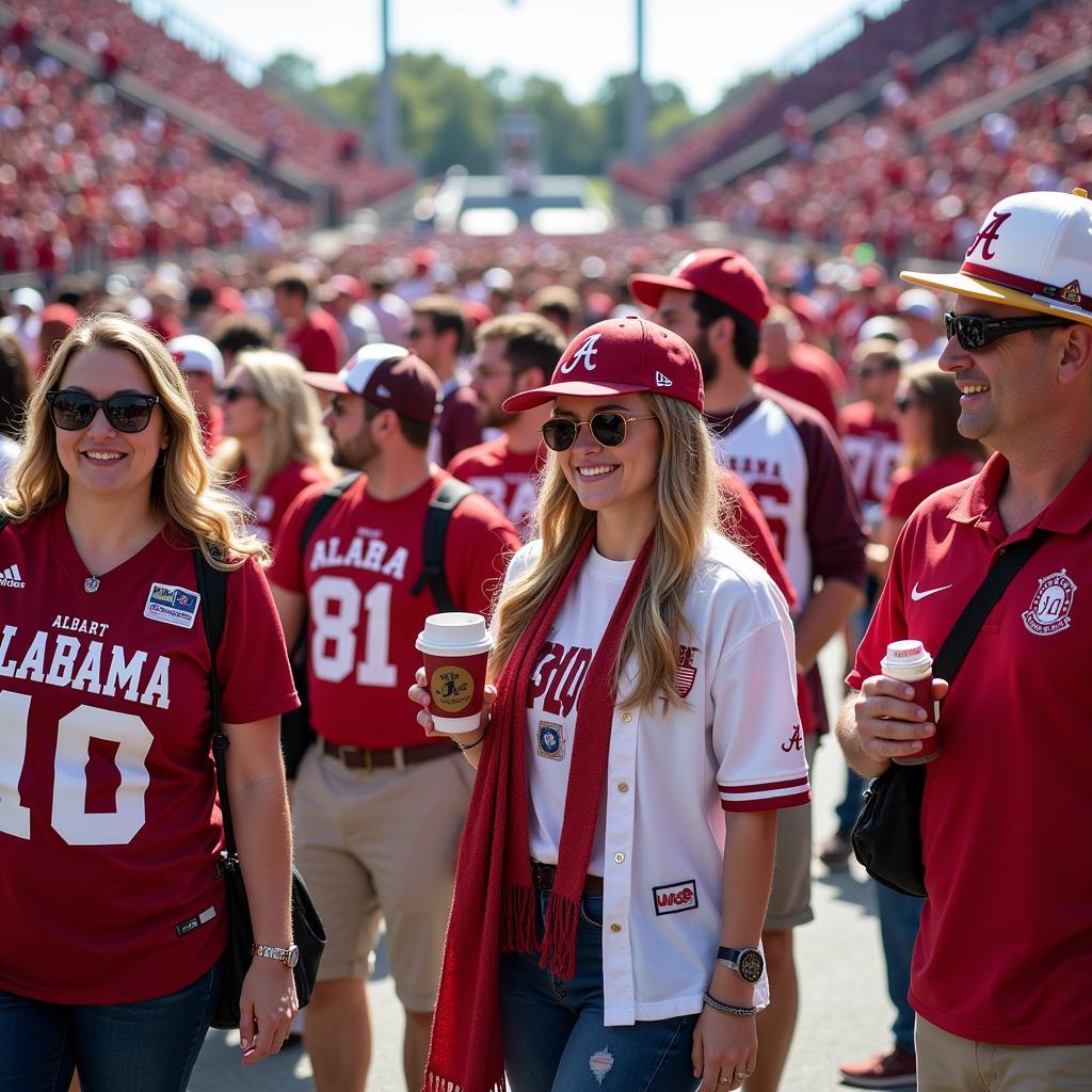 Alabama Football Fan Gear at a Tailgate Party