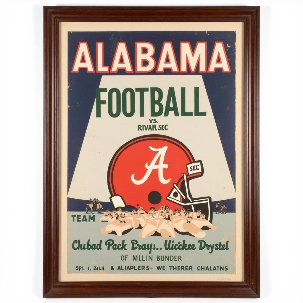 Vintage Alabama Football Poster from the 1960s