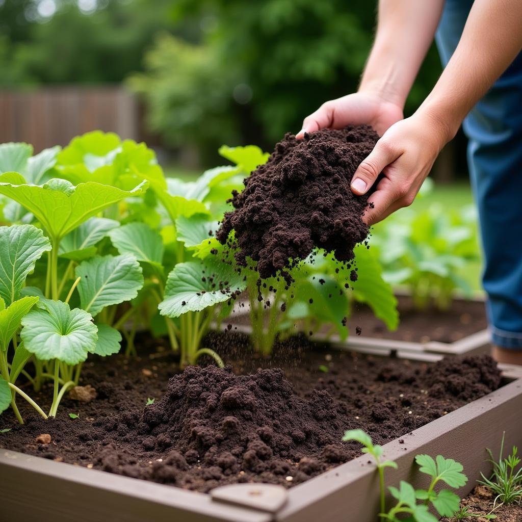 Applying Composted Horse Manure to Garden Beds