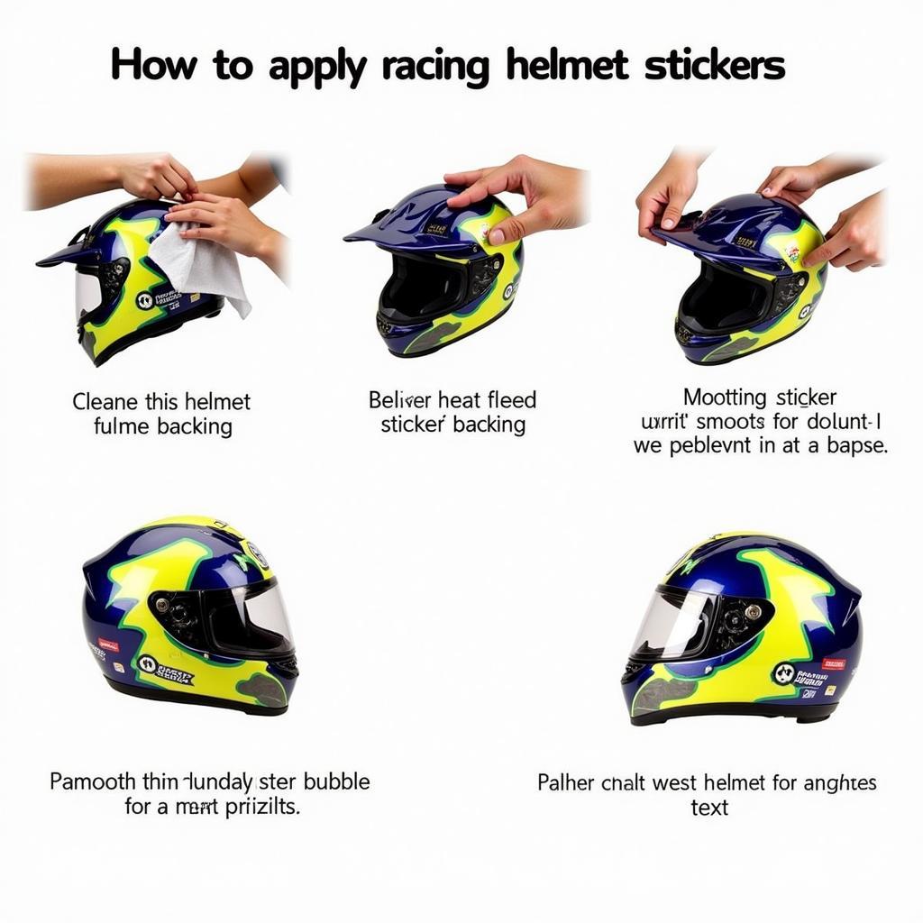 Applying Racing Helmet Stickers: Step-by-step guide.