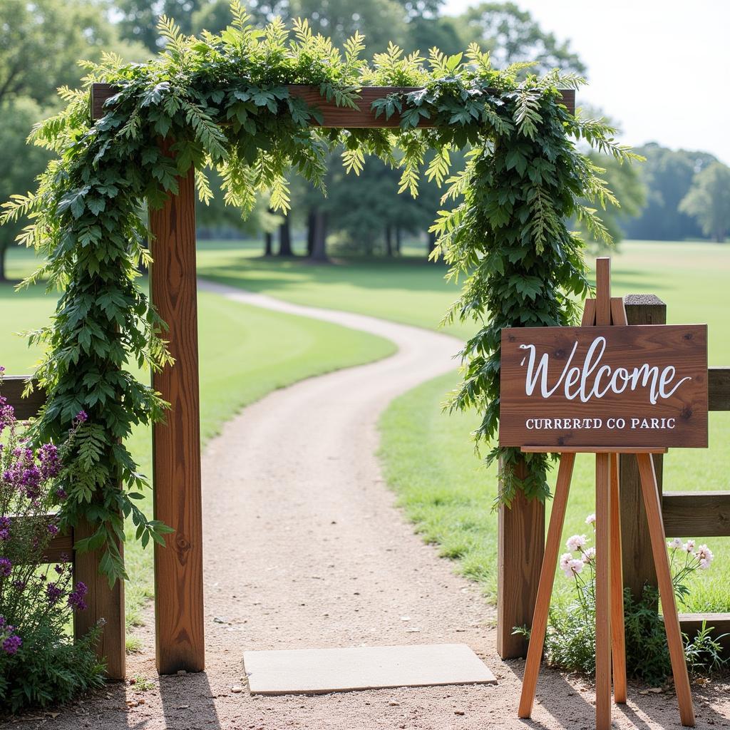 Rustic Arch Wedding Welcome Sign