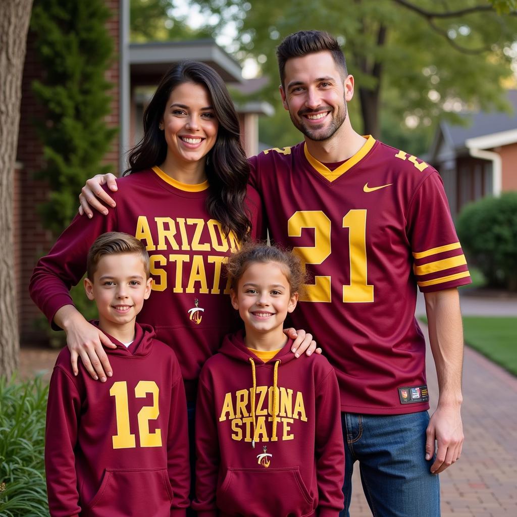 Family Wearing Arizona State Football Apparel