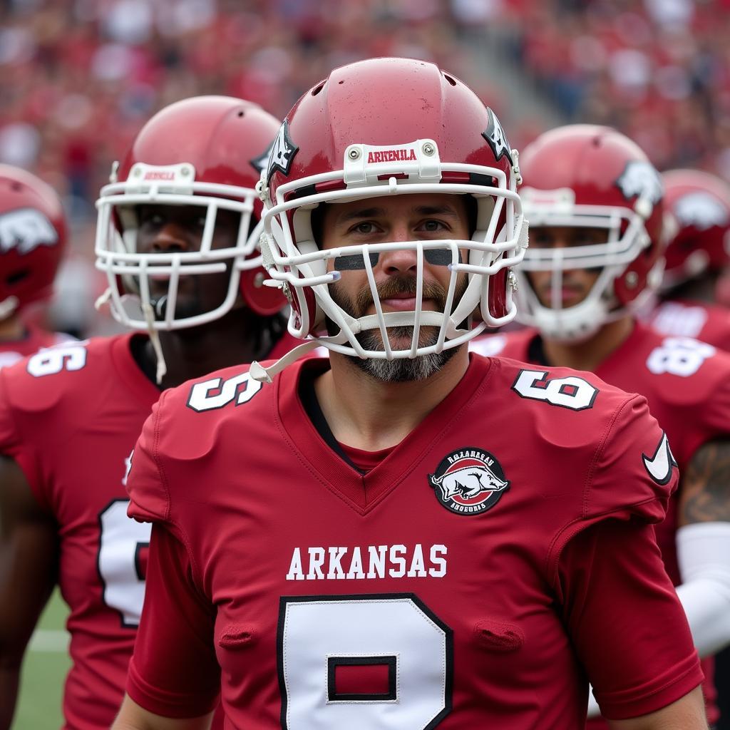 Arkansas Razorbacks Fans Wearing Helmets