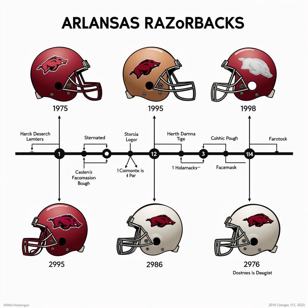 Evolution of the Arkansas Razorbacks Football Helmet