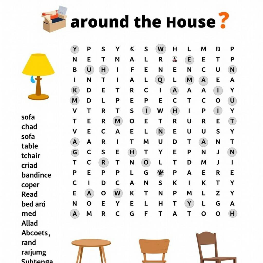 Around the House Word Search Puzzle