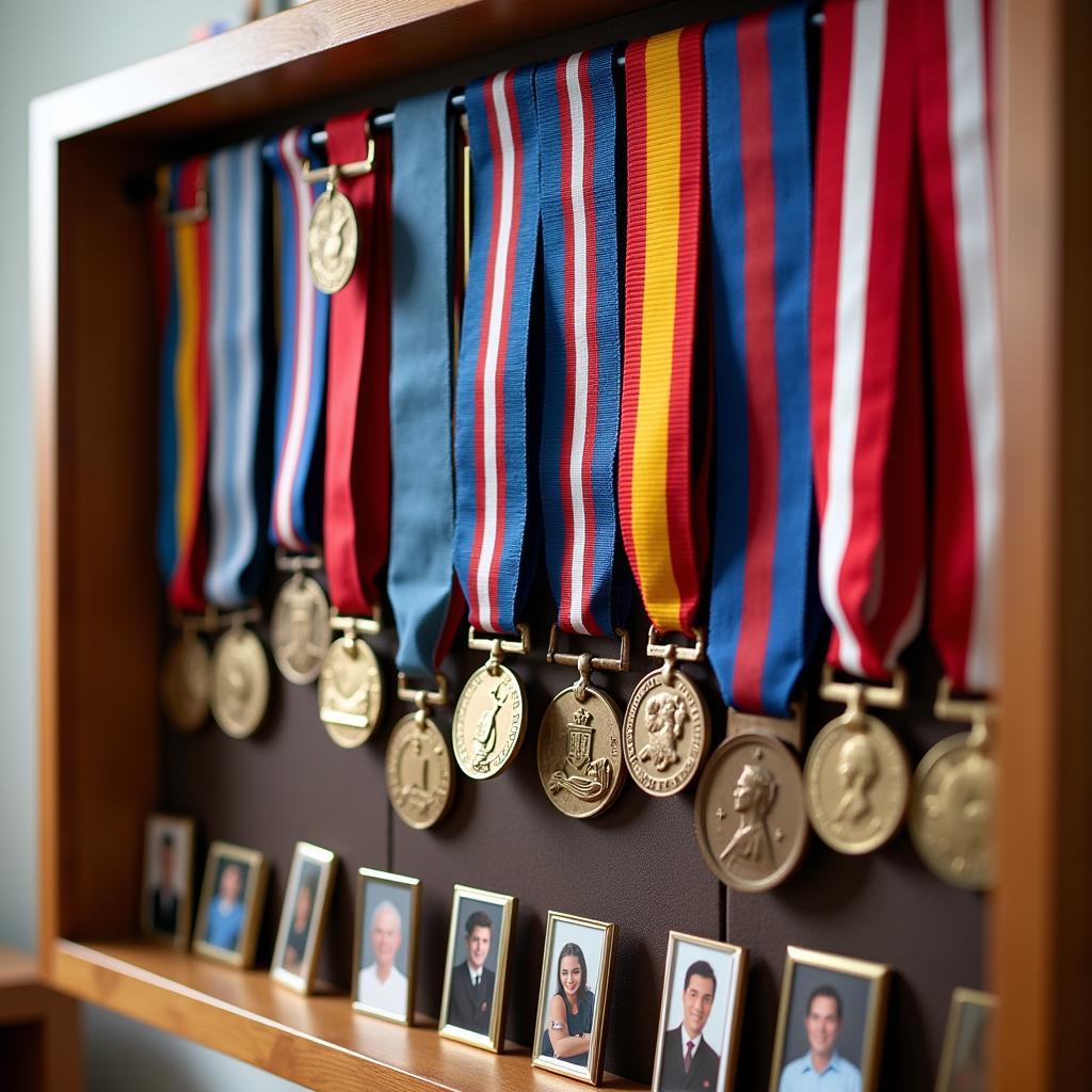 Arranging Medals in a Display Case