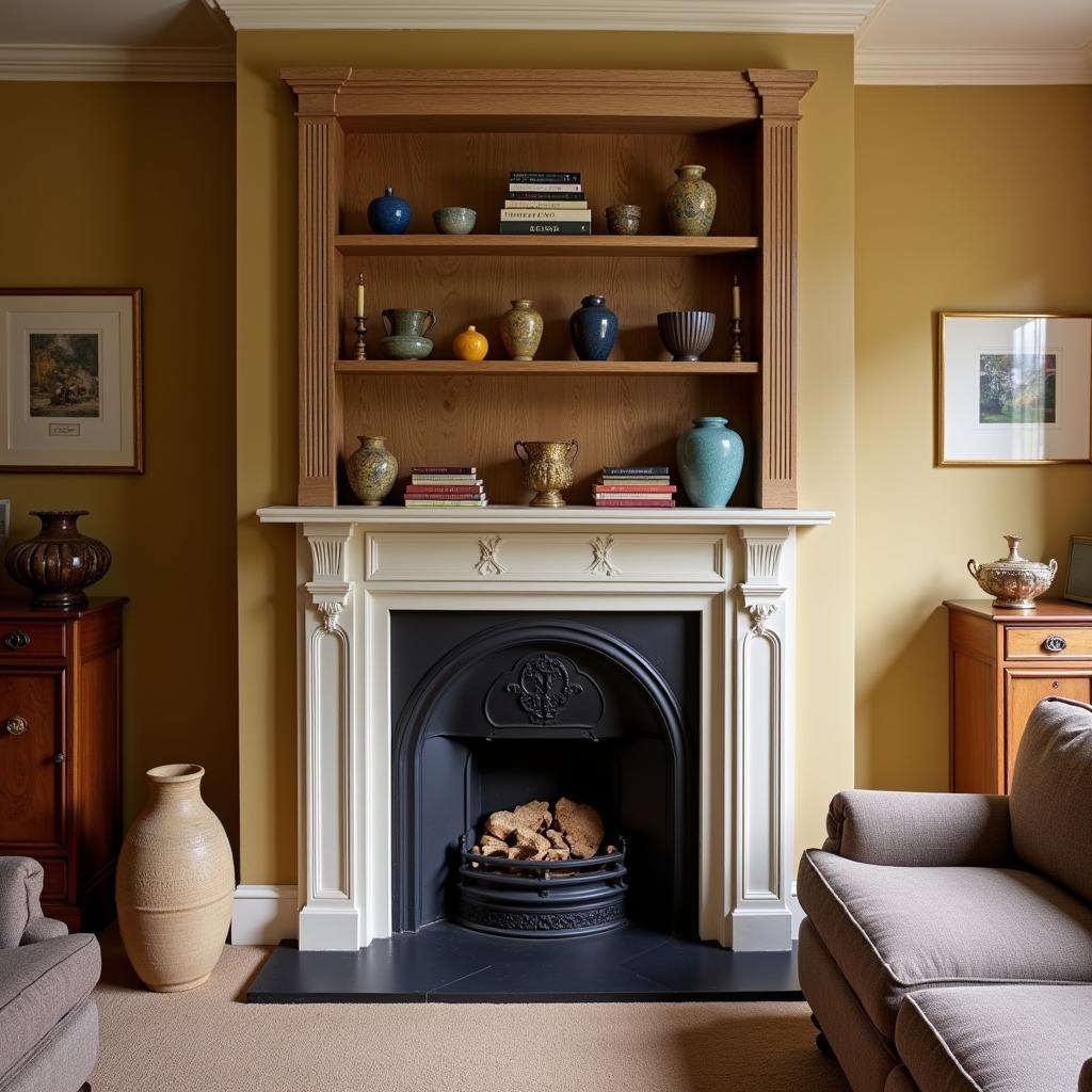 Art Nouveau Wall Shelf in Living Room Setting