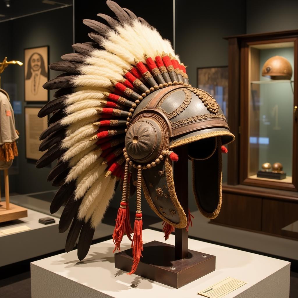 Authentic Chiefs Helmet in Museum Display