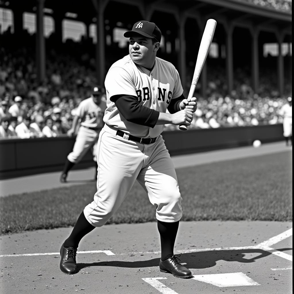 Babe Ruth's powerful swing: A legendary moment in baseball history