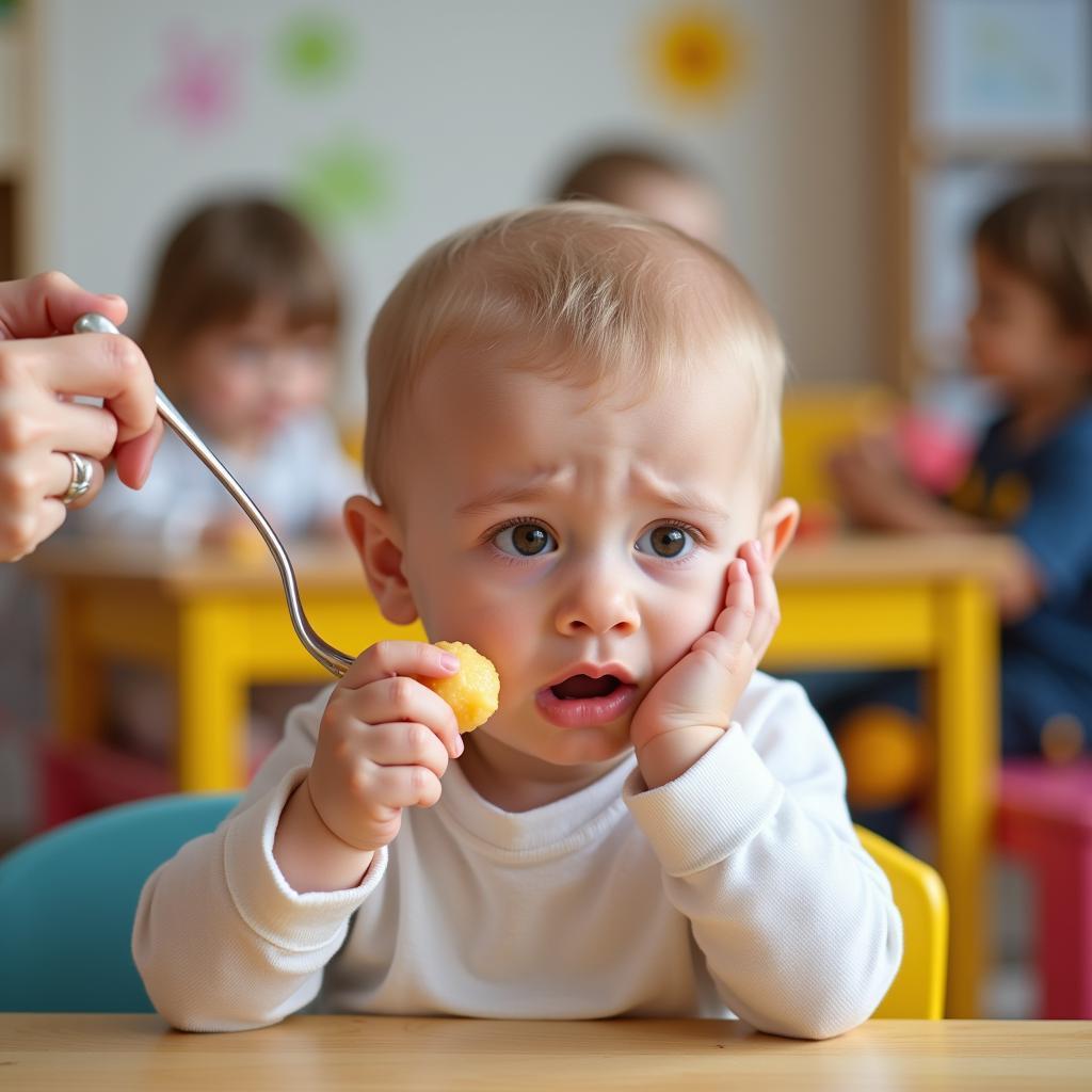 Baby refusing food at daycare due to separation anxiety