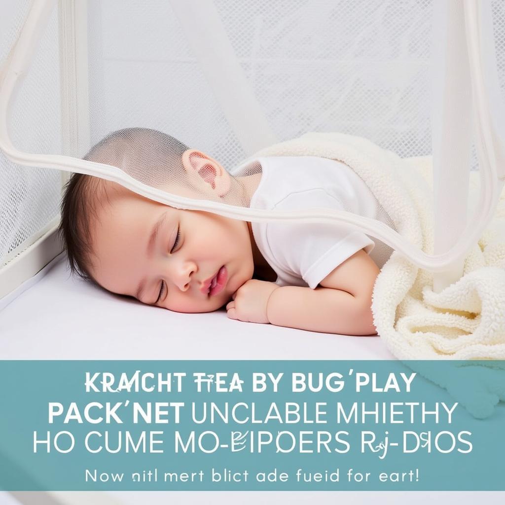 Baby Sleeping Peacefully in Pack 'n Play with Bug Net