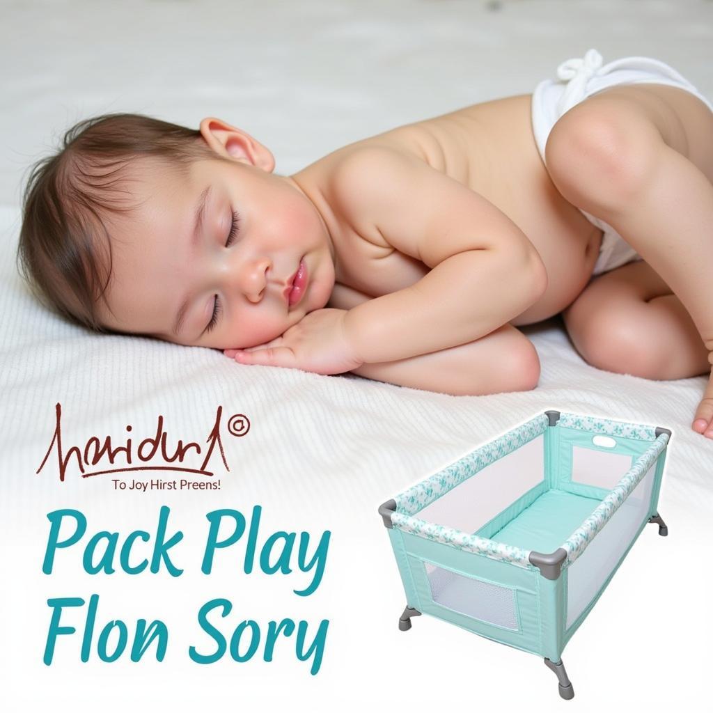 Baby sleeping soundly in a rented pack and play