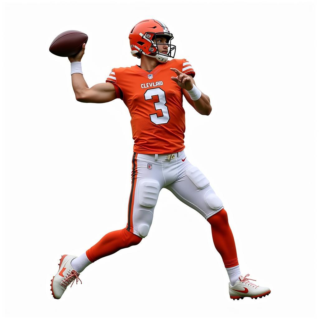 Baker Mayfield throwing a pass PNG