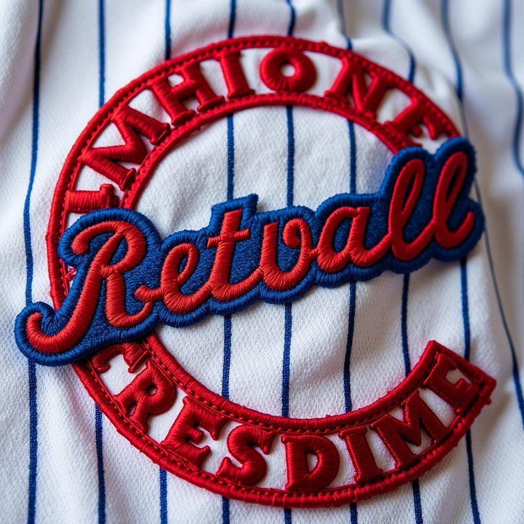 Close-up of a Baseball Uniform Patch Showcasing Intricate Details and Symbolism