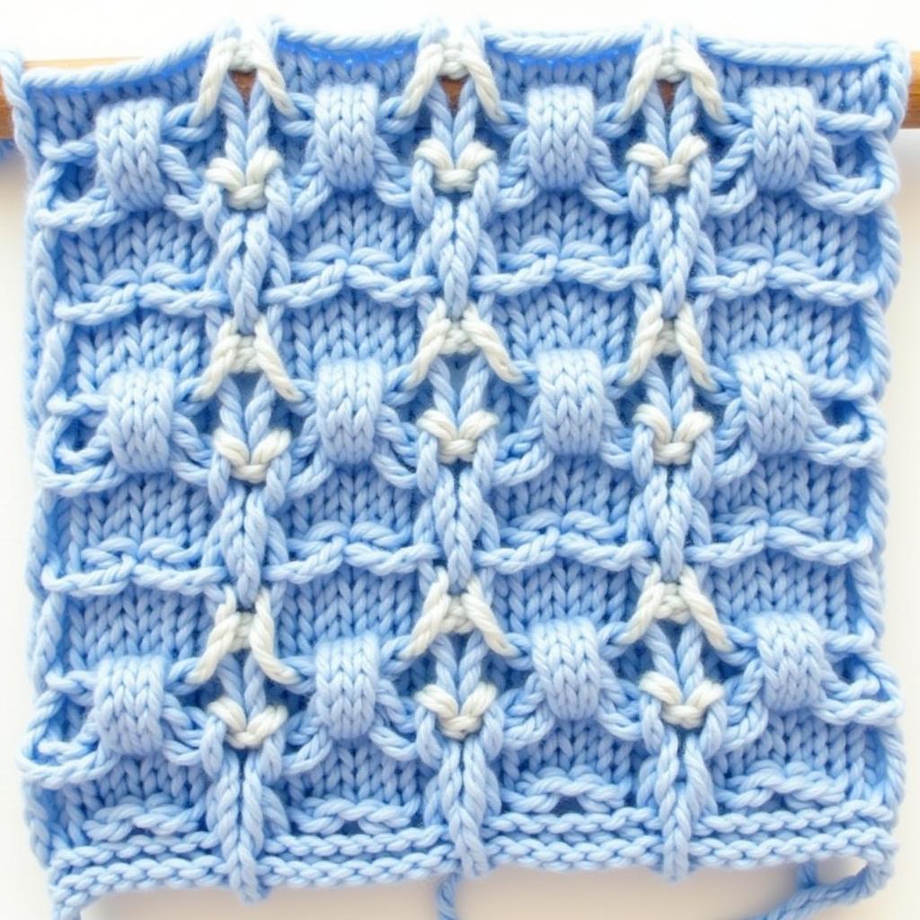 Basic Puzzle Stitch Pattern in Blue and White