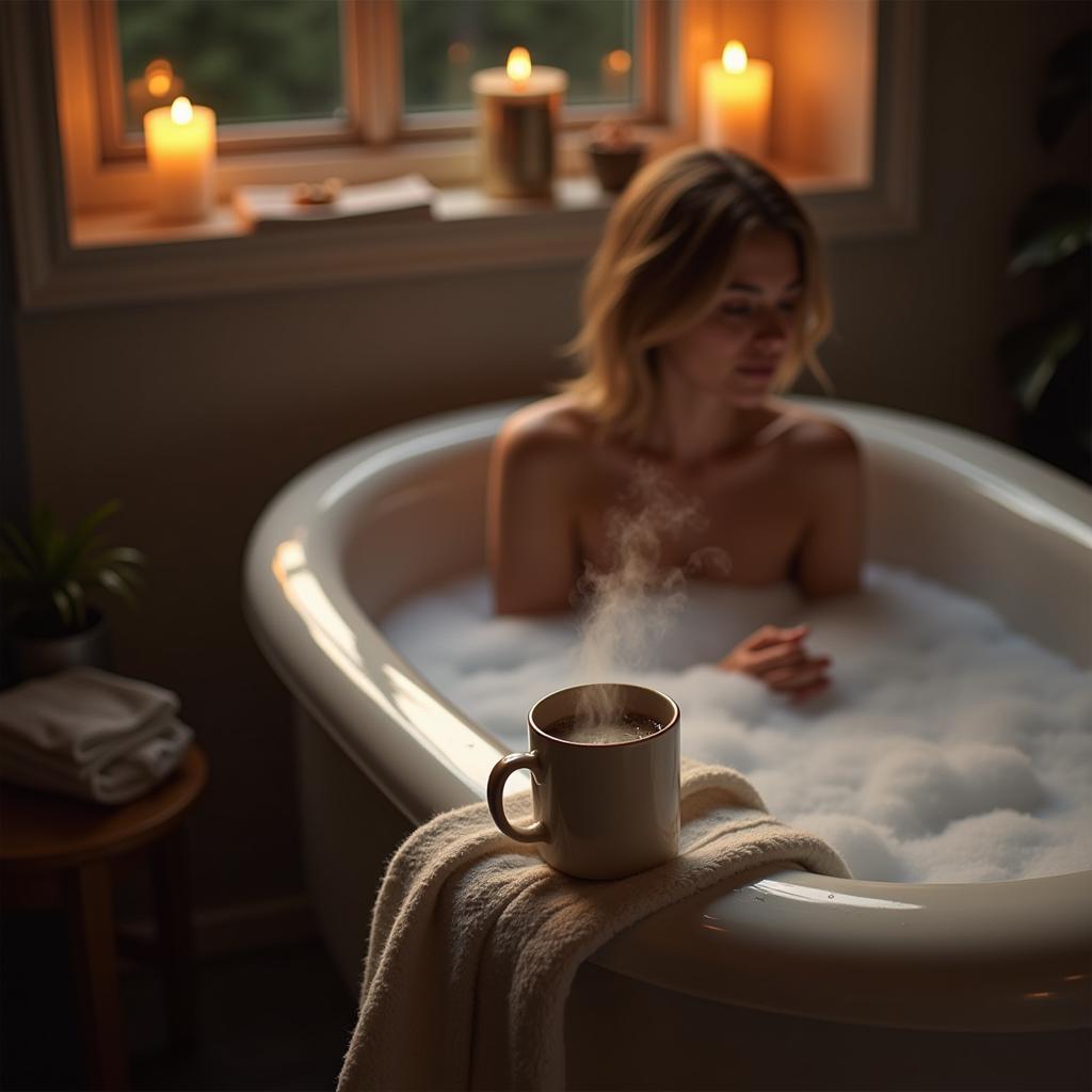 Relaxing Bathtub Coffee Ritual