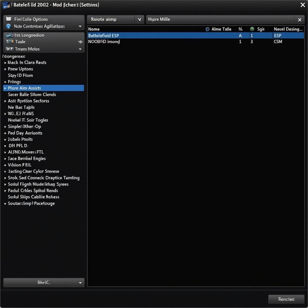 Battlefield 2042 Mod Menu Interface