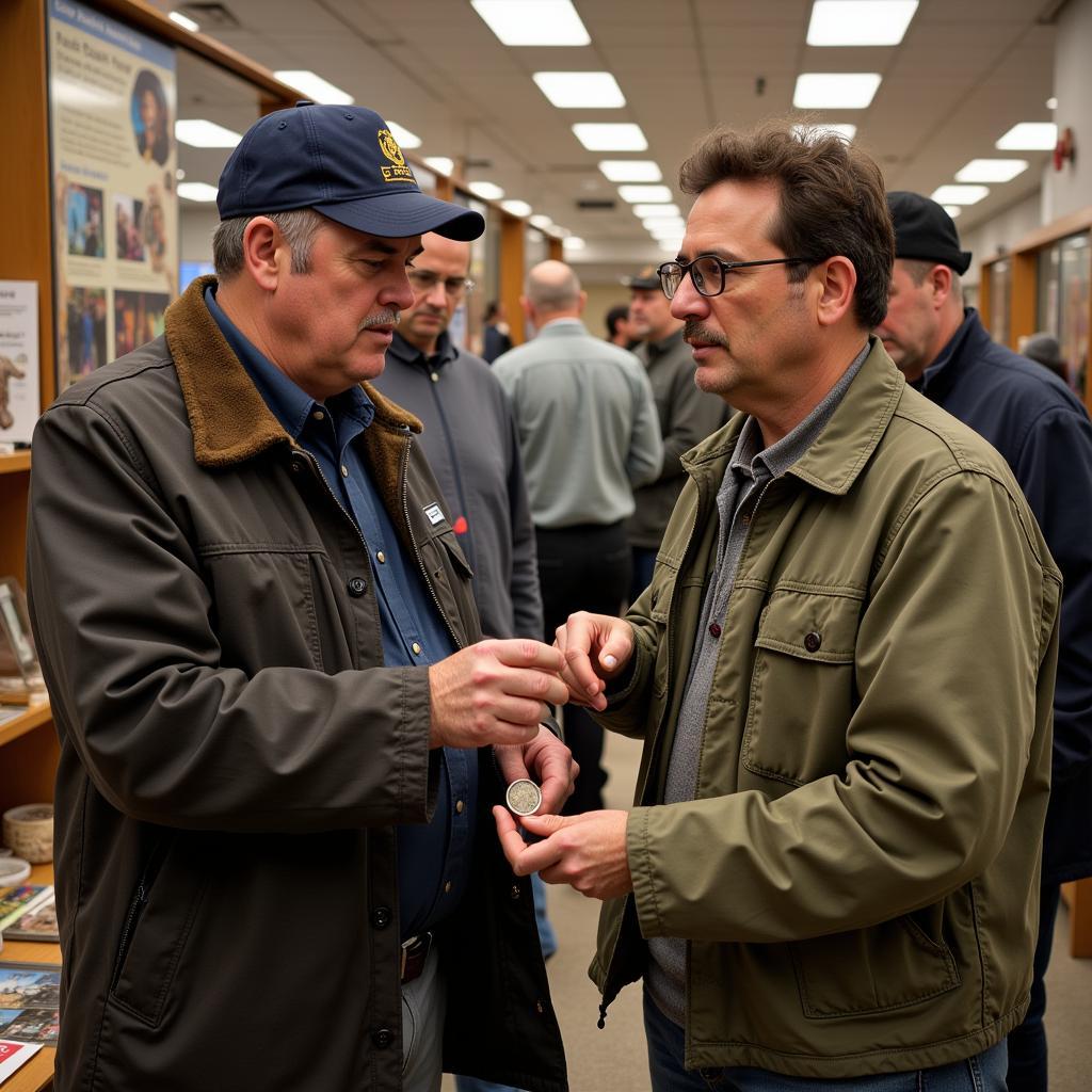 Collectors Interacting at a Battlefield Coin Show