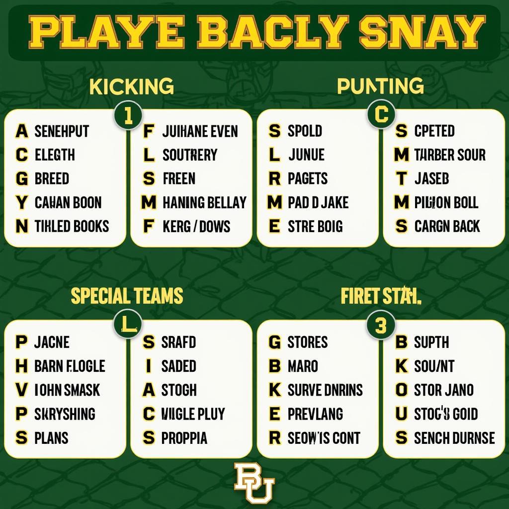 Baylor Bears Football Depth Chart: Special Teams