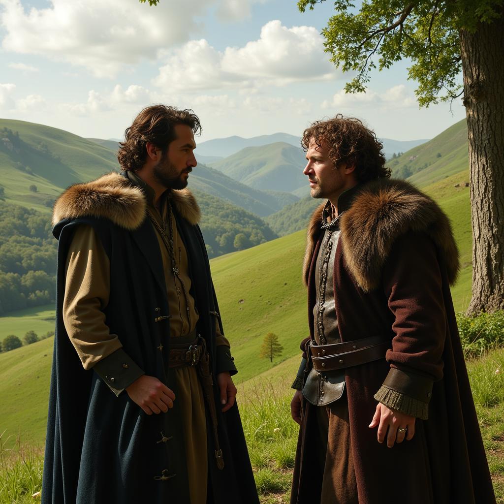 Bilbo and Thorin Discussing the Contract