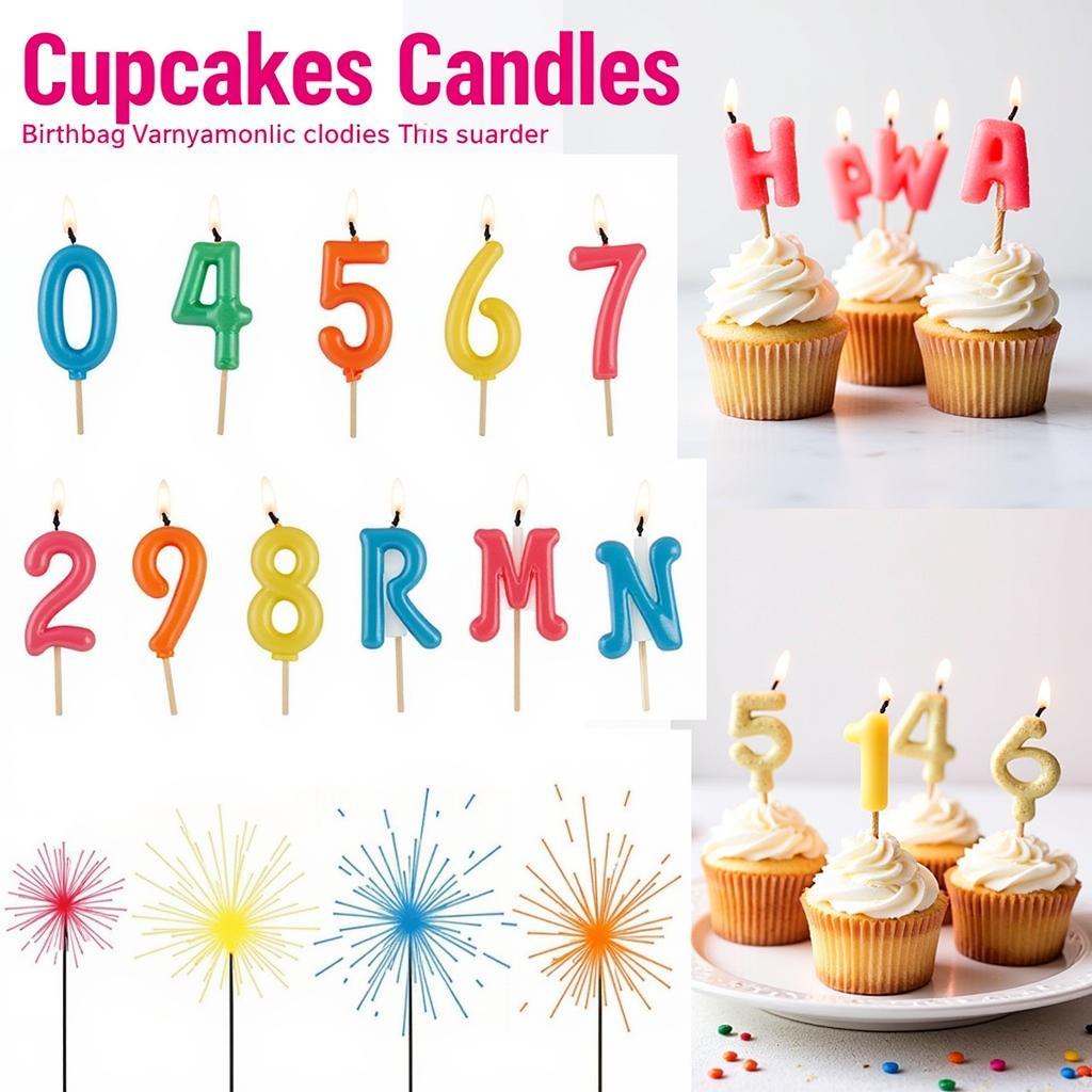 Various Birthday Candles for Cupcakes