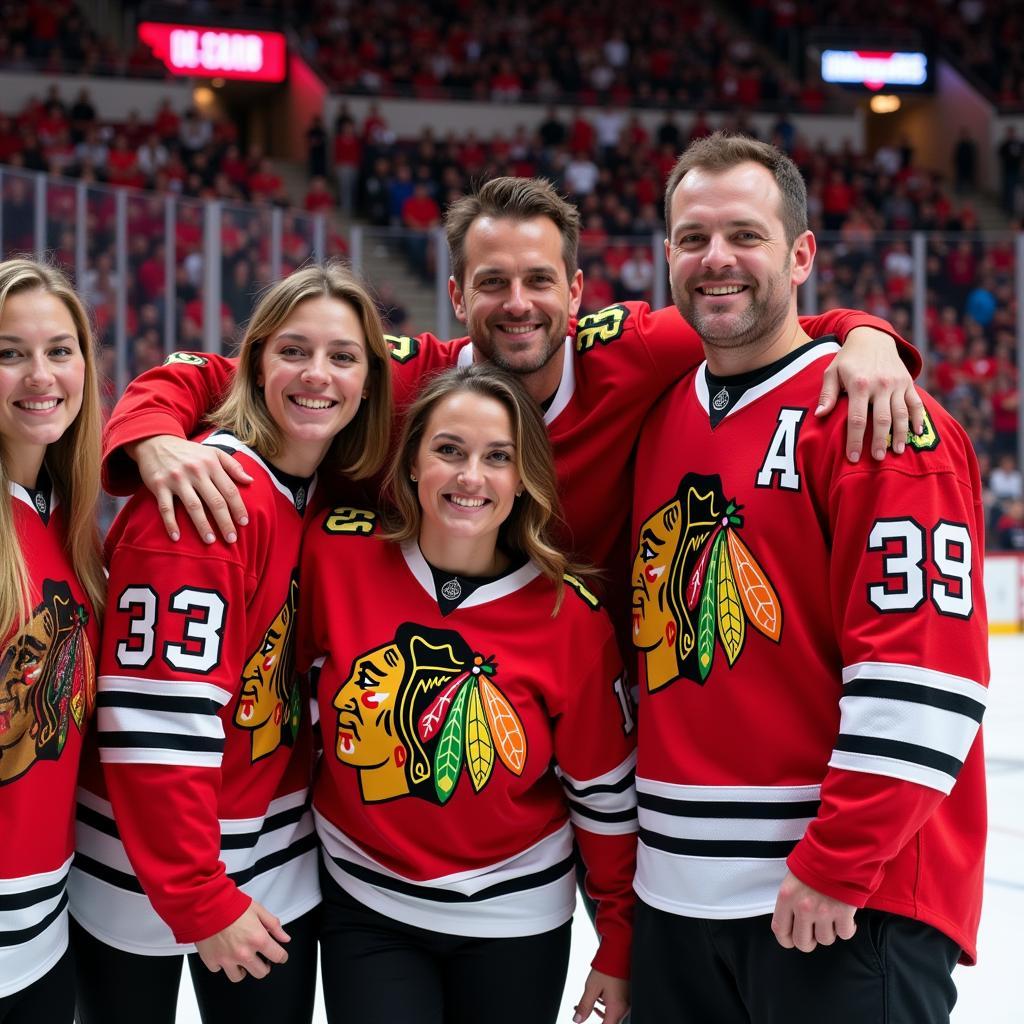 Blackhawks Fans Wearing Custom Jerseys