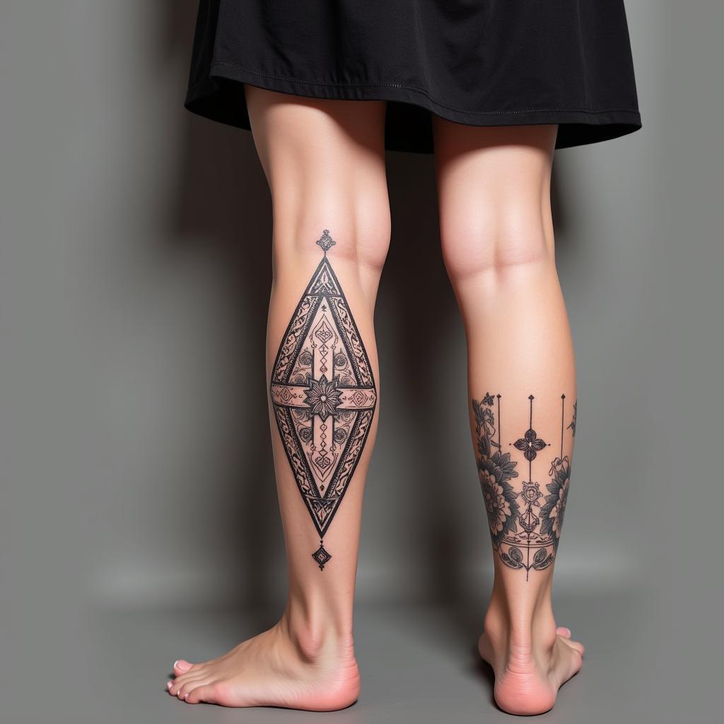 Blackwork and Abstract Cover Up Tattoo Ideas: Geometric Patterns