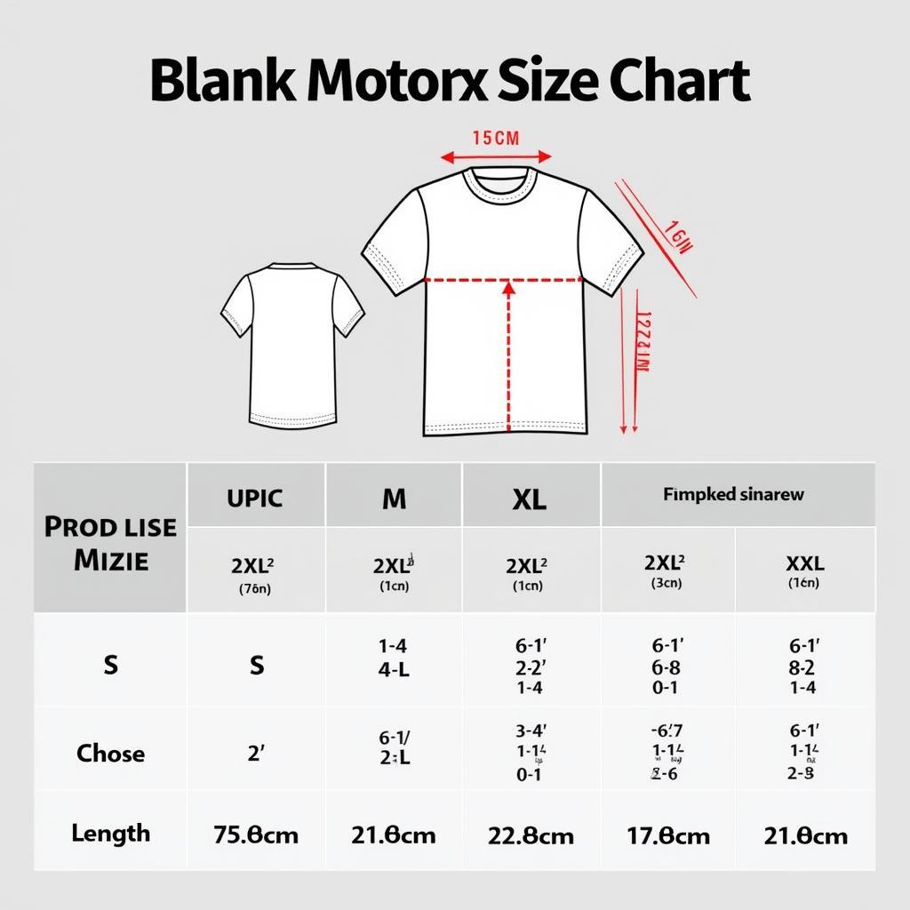 Blank Motocross Jersey Sizes Chart