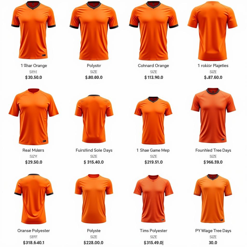 Blank Orange Football Jersey Options from Online Retailers