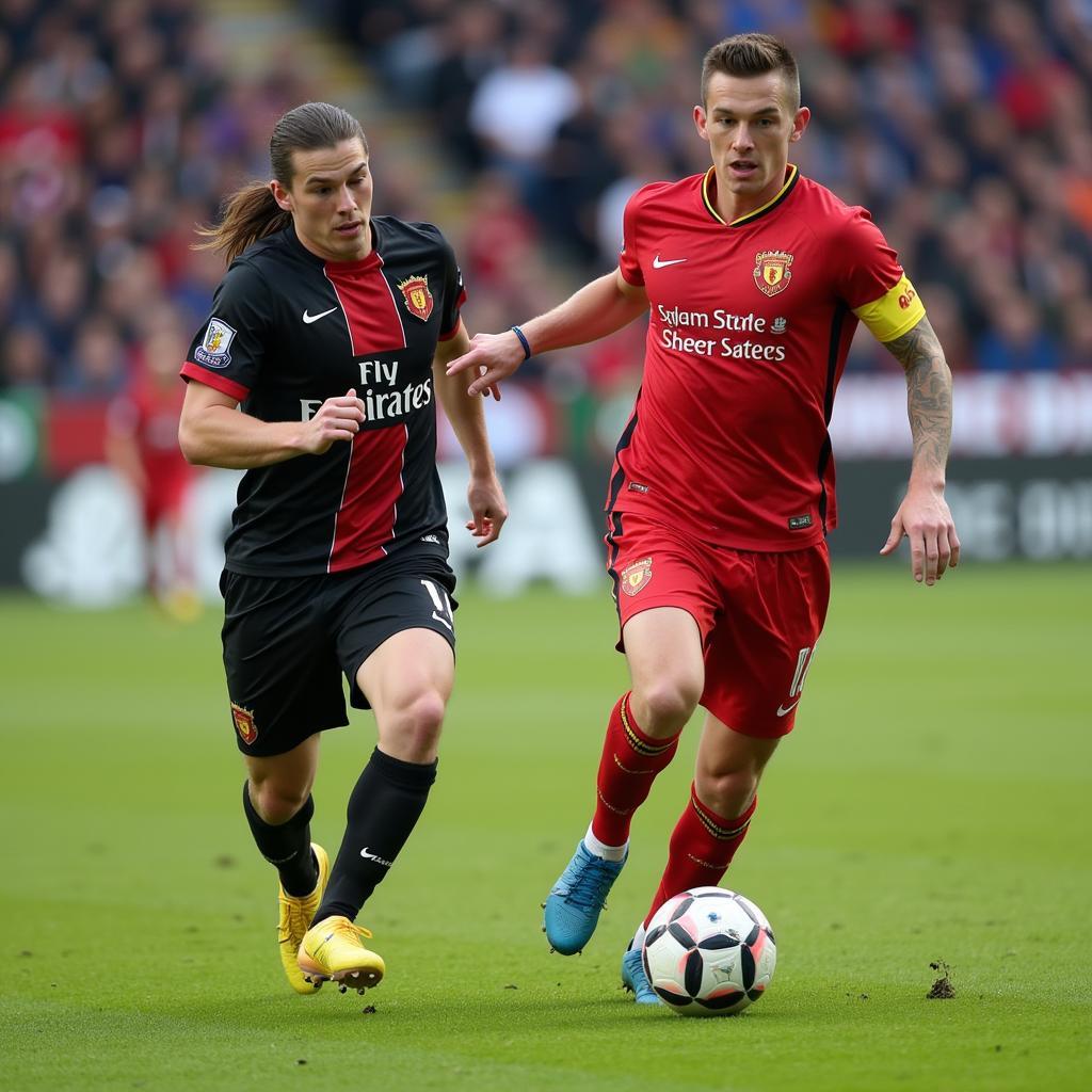 Bradley Madden dribbling past an opponent