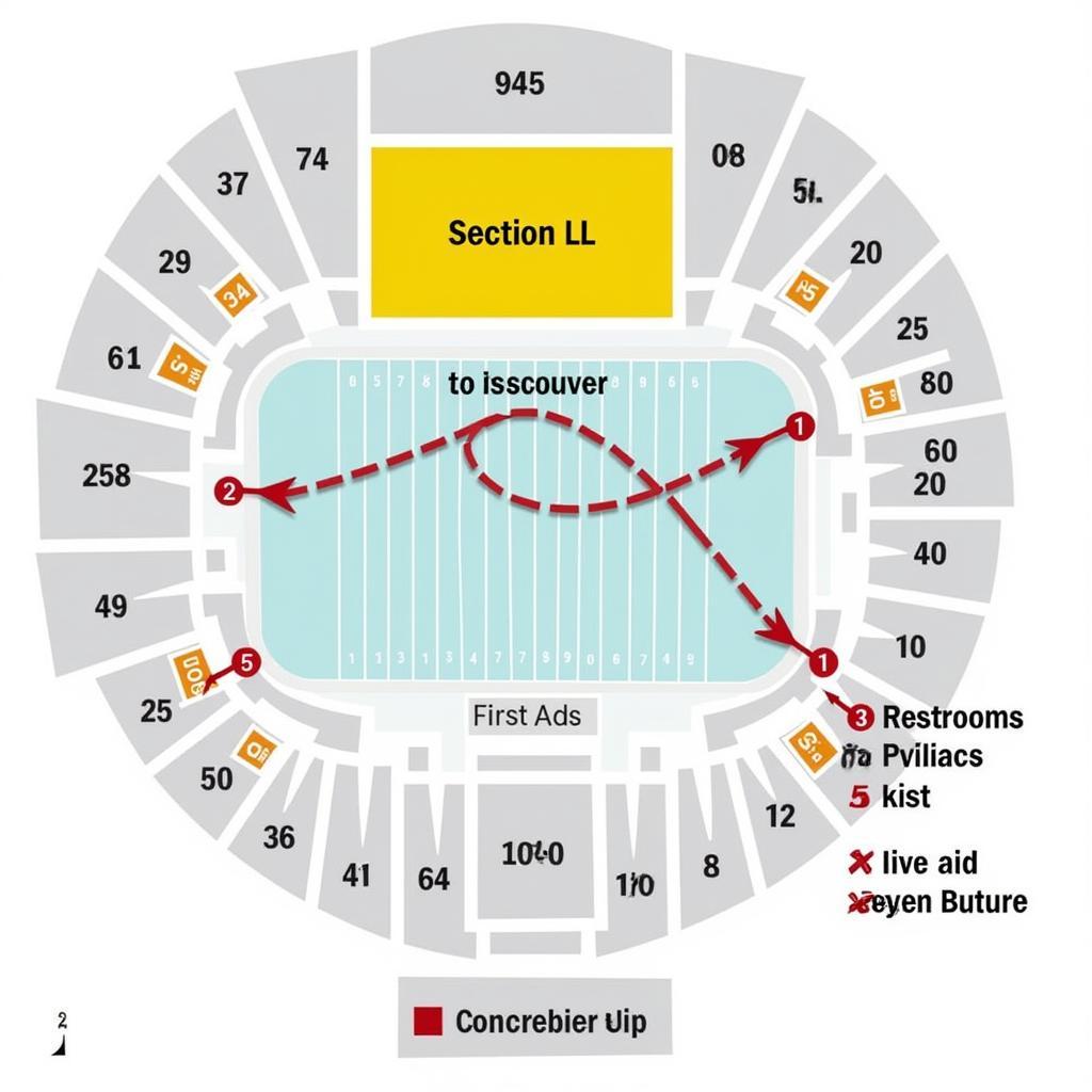 Bryant Denny Stadium Map Highlighting Section LL