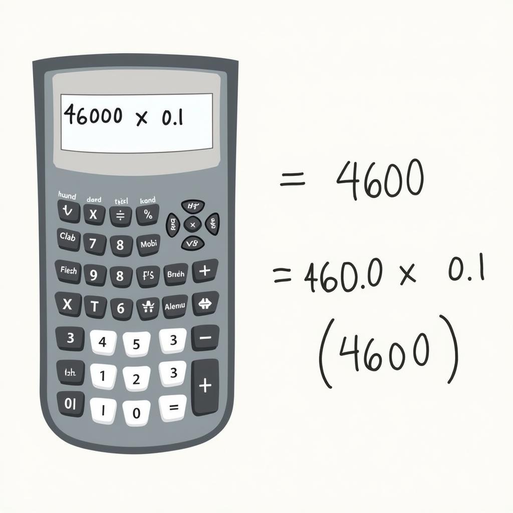 Calculating 10% of 46000 using a calculator and formula