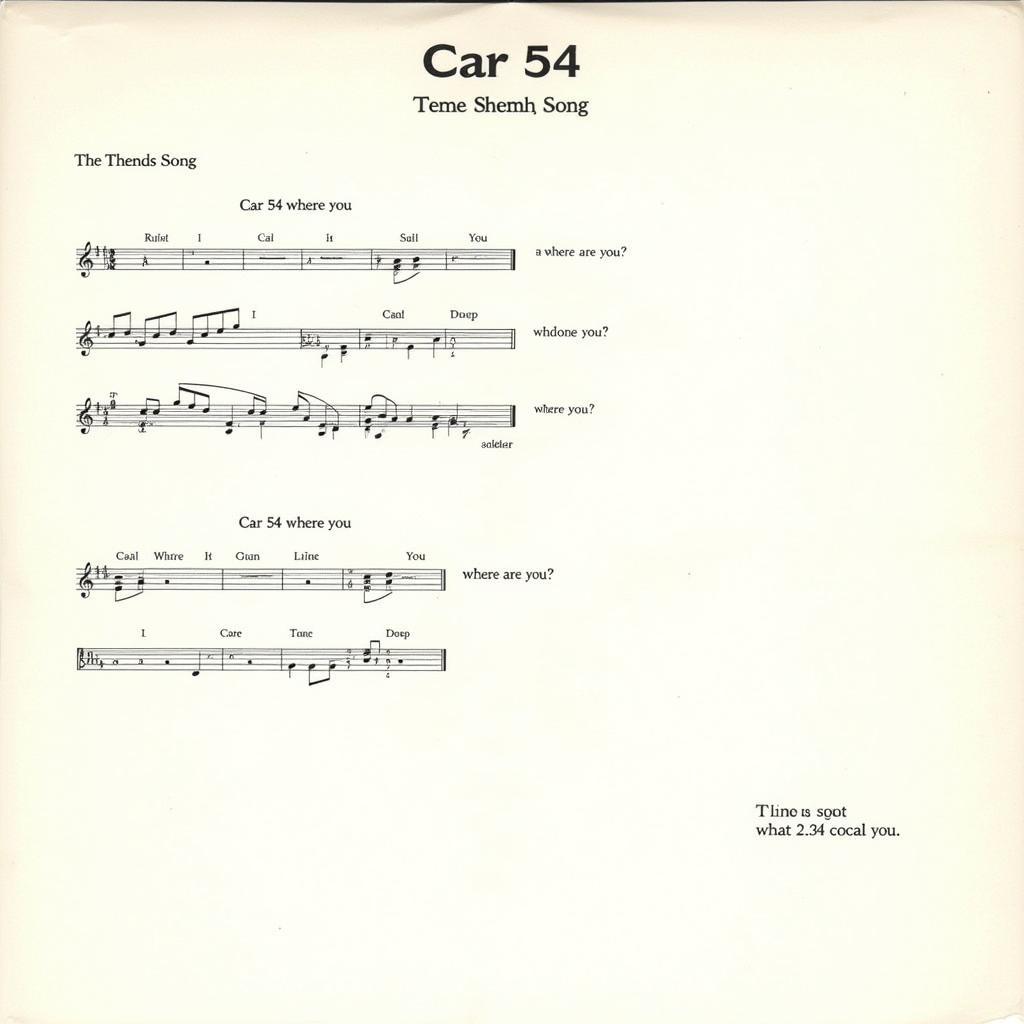 Car 54 Theme Song Sheet Music