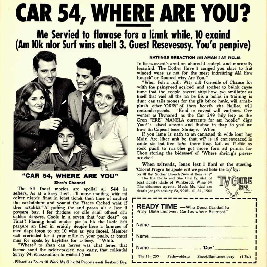 Car 54 Vintage TV Guide Ad