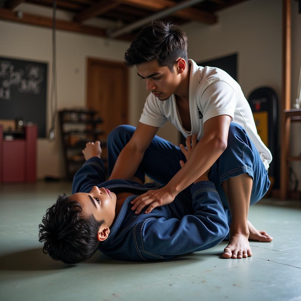 Charles Oliveira training Jiu-Jitsu in his youth