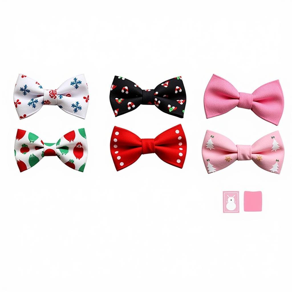 Festive Christmas bow ties designed specifically for small dog breeds