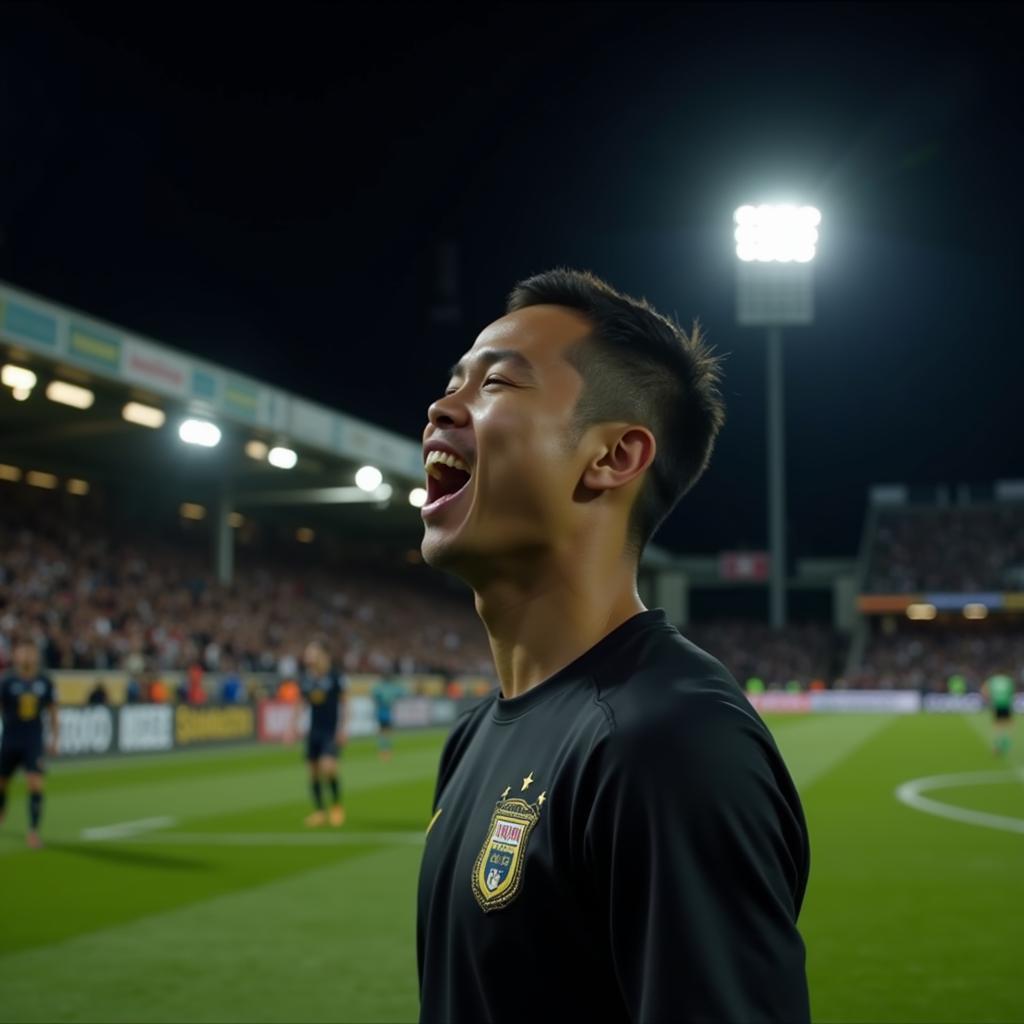 Yamal celebrating a goal captured with cinematic cam