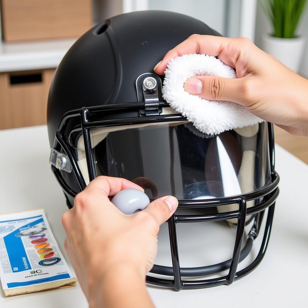 Cleaning a Football Helmet Visor