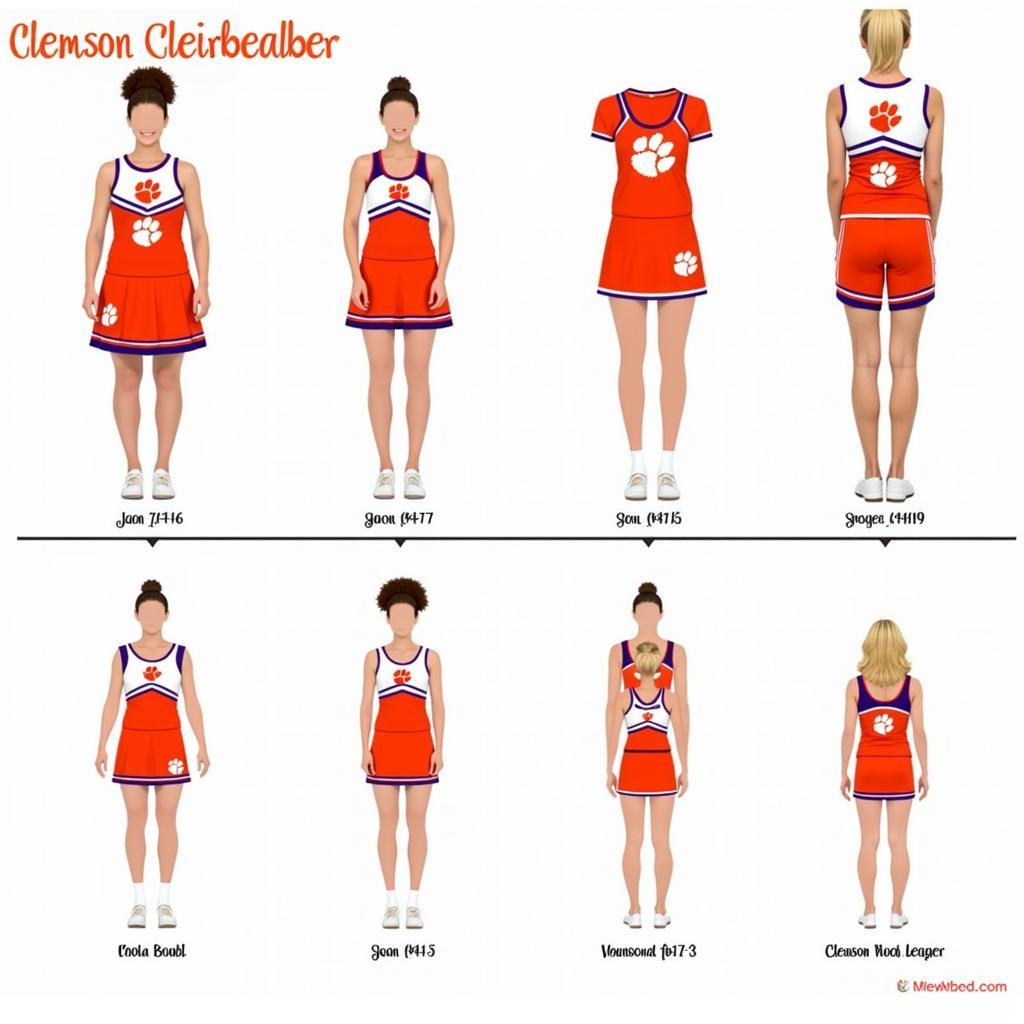 Clemson Cheerleader Uniform Historical Evolution